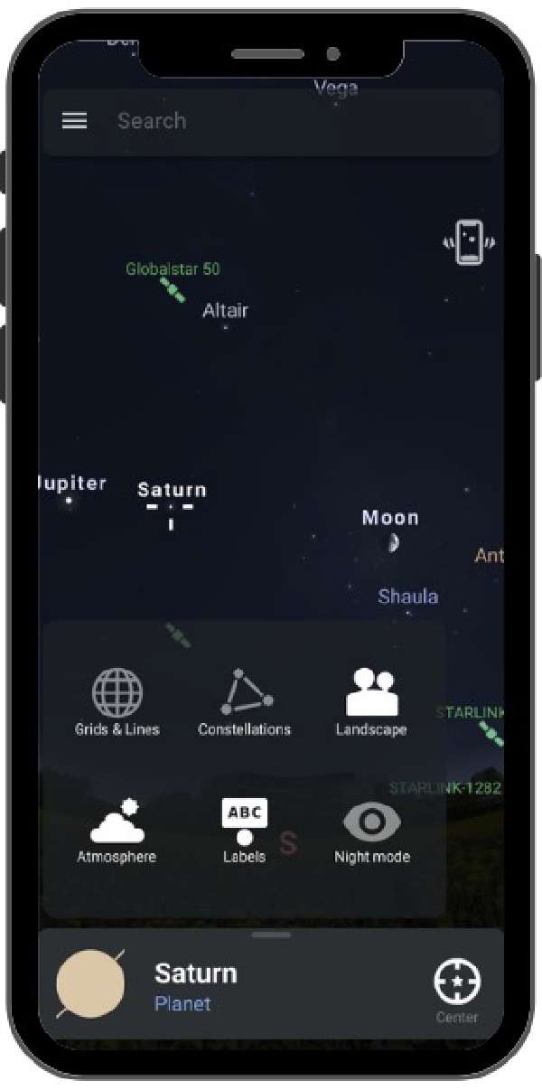 Screenshot stellarium mobile app reduced